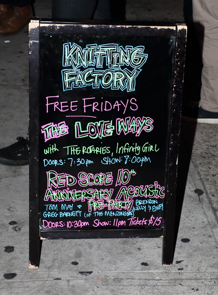 Knitting Factory was a great host