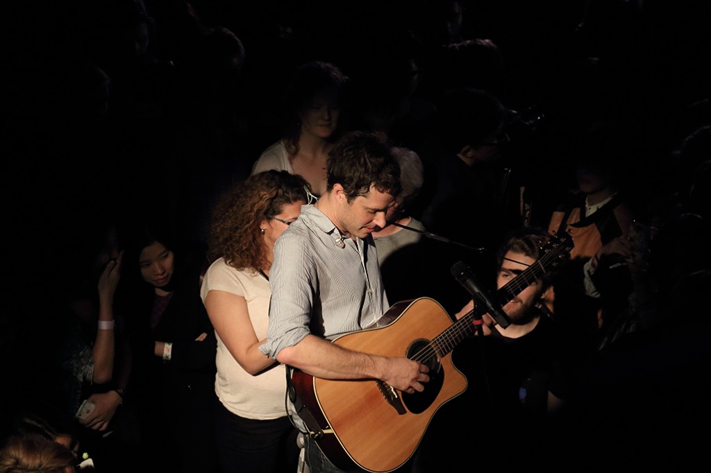 Serenading in the crowd