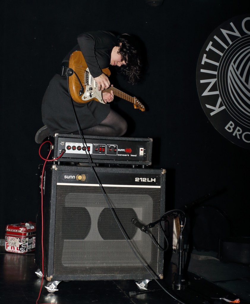 Marissa gets comfy on her amp