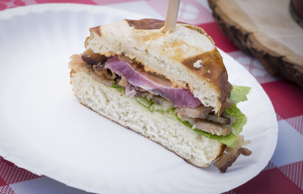 Maple Sriracha candied bacon slider from bareburger